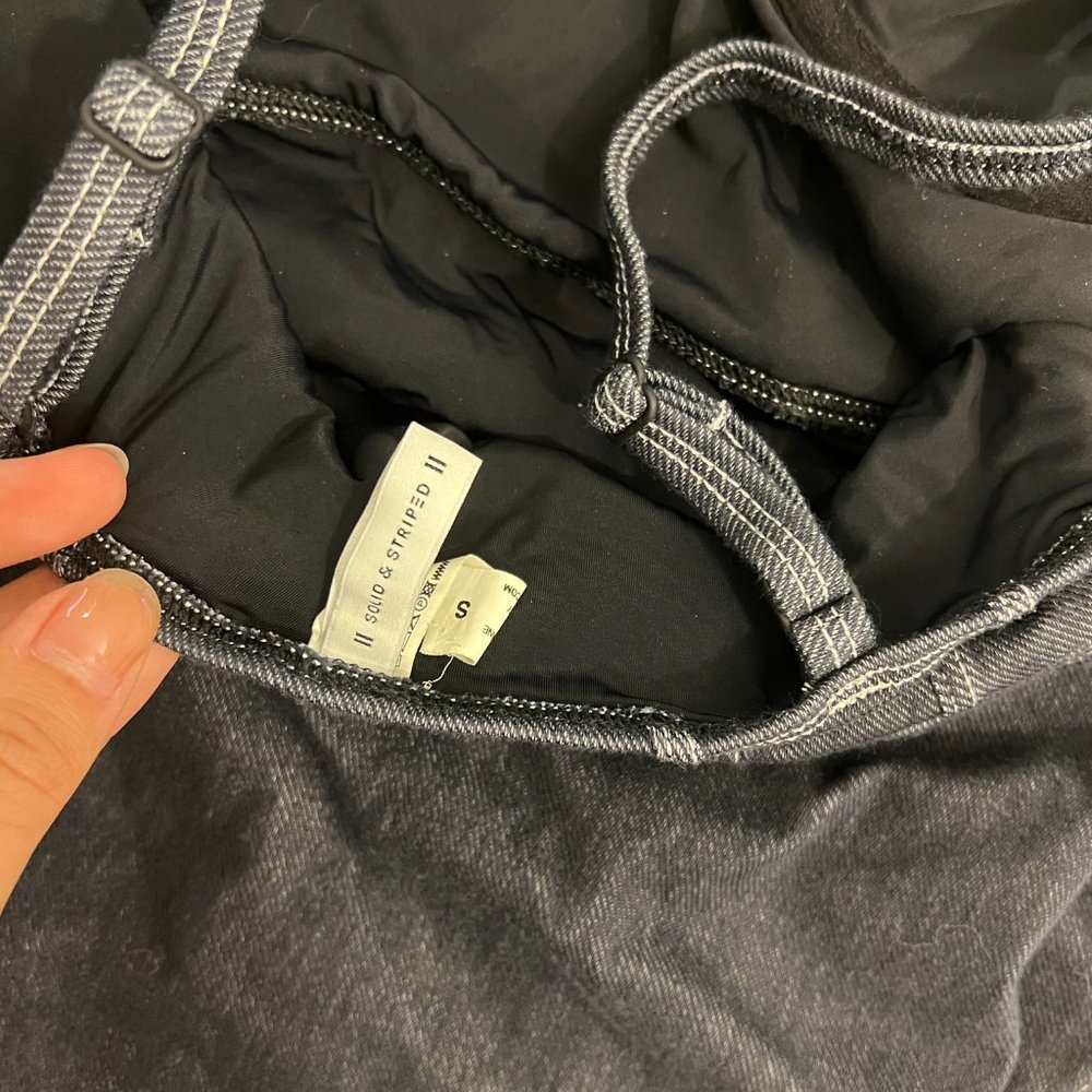 Solid and Striped Denim One Piece Bathing Suite - Picture 3 of 3